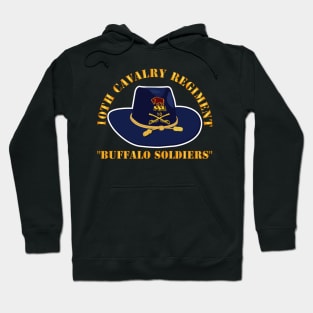 10th Cavalry Regiment w Cav Hat - Buffalo Soldiers Hoodie